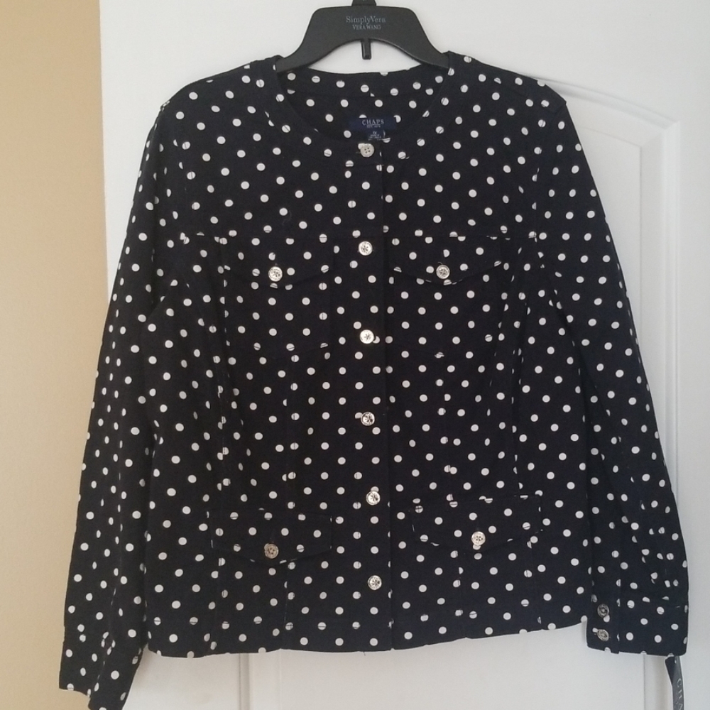 Chaps lovely polka Dot denim jacket navy/pearl